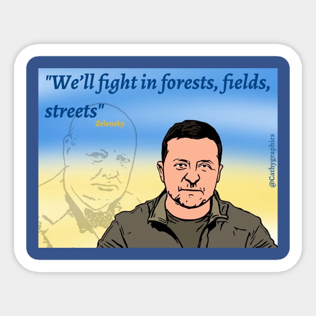 We Will Fight Sticker by CathyGraphics
